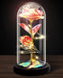 Galaxy Rose Flower for Women, Rainbow Forever Light Up Rose in A Glass Dome